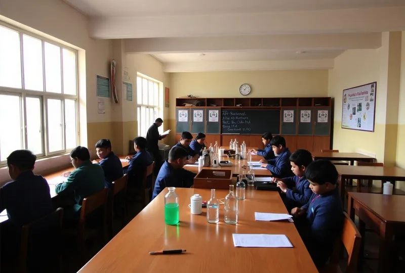 Students working in a Maia Academy science laboratory